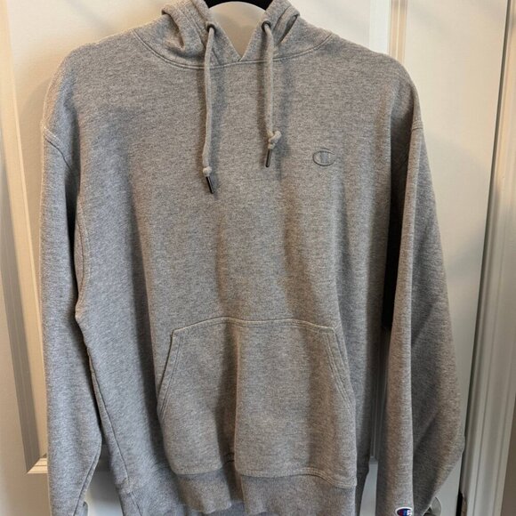 Champion Hoodie Mens Medium Gray Long Sleeve Drawstring Pullover Kangaroo Pocket - Picture 3 of 10